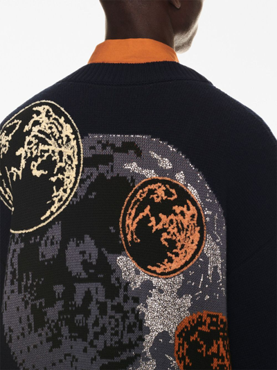 Off-white Off White Moon Phase Cardigan In Blau