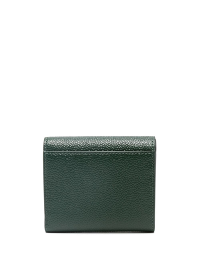 Shop Thom Browne Rwb Stripe Pebbled Leather Wallet In Grün