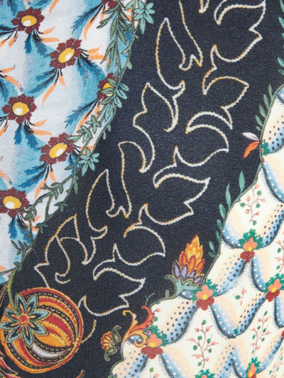 Etro Graphic-print Ruffle-detailing Dress In Nude