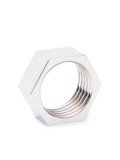 Shop Maison Margiela Screw-motif Ring In Silver