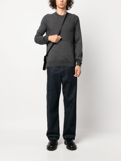 Jil Sander Crew-neck Virgin Wool Jumper In Grau