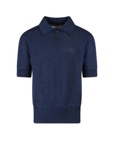 Shop Maison Margiela Polo Shirt In Blue