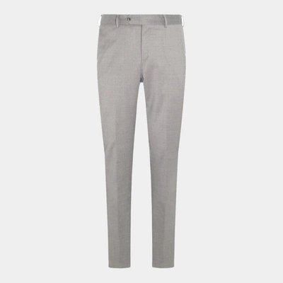 Pt Torino Stretch Modal Blend Pant With Belt Loops In Med Grey