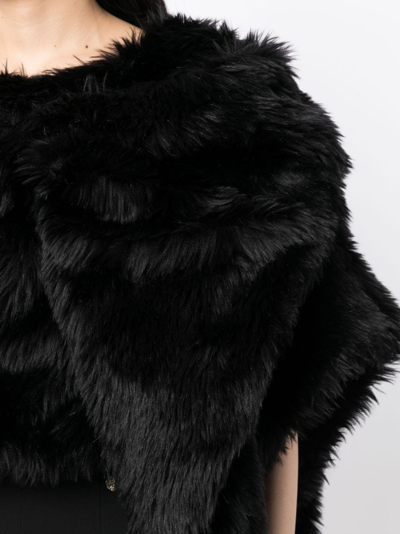 Comme Des Garçons Fur-design Cropped Blouse In Black