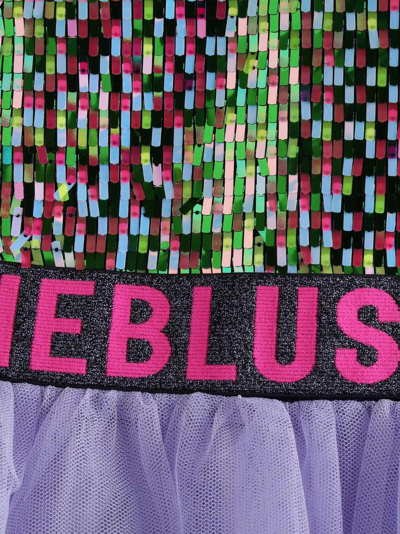 Billieblush Sequin-embellished Panelled Dress In Purple