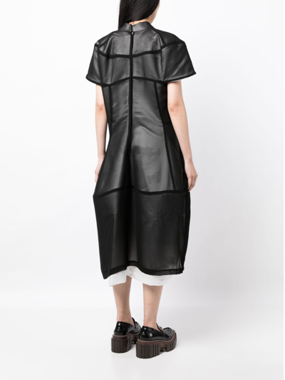 Shop Comme Des Garçons Asymmetric Panelled Midi Dress In Black