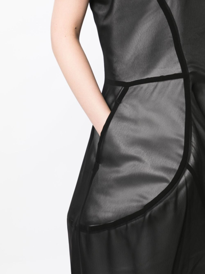 Shop Comme Des Garçons Asymmetric Panelled Midi Dress In Black