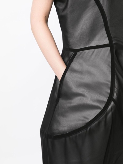 Comme Des Garçons Asymmetric Panelled Midi Dress In Black