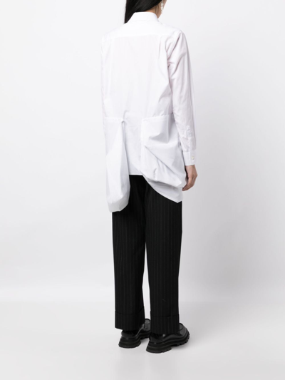 Shop Comme Des Garçons Asymmetric-hem Cotton Shirt In White