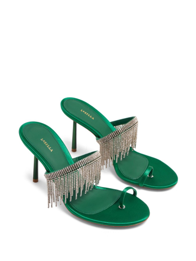 Shop Le Silla Jewels 80mm Crystal-embellished Sandals In Green