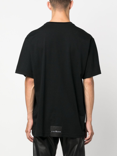 Shop John Richmond Logo-print Cotton T-shirt In Black