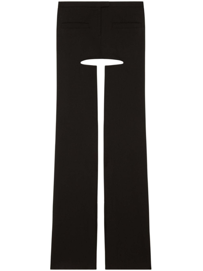 Shop Courrèges Chaps Flared Tailored Trousers In Black