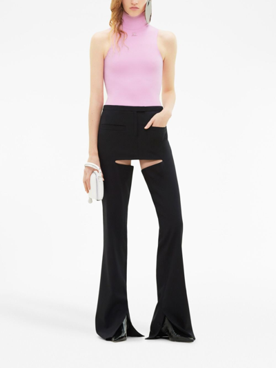 Courrèges Chaps Flared Tailored Trousers In Black