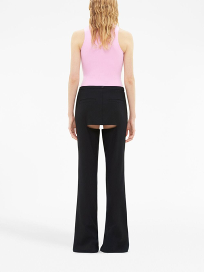 Courrèges Chaps Flared Tailored Trousers In Black