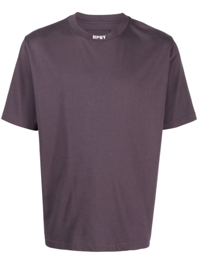 Shop Heron Preston Hpny Logo-print Cotton T-shirt In Purple