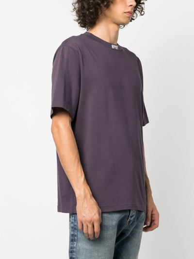 Shop Heron Preston Hpny Logo-print Cotton T-shirt In Purple