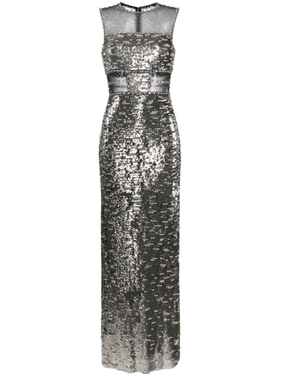 Shop Jenny Packham Nixie Sequined Tulle Gown In Black