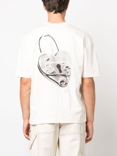 Shop Etudes Studio Spirit Lovelock Organic Cotton T-shirt In Neutrals