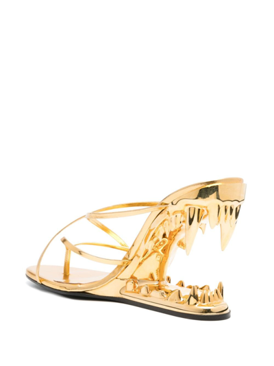 Shop Gcds Morso 109mm Thong Sandals In Gold