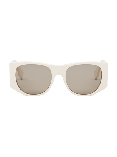 Shop Fendi Women's Baguette Sunglasses In Ivory Brown