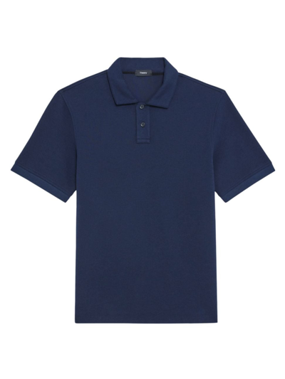 Shop Theory Men's Delroy Double Pique Jersey Polo In Baltic
