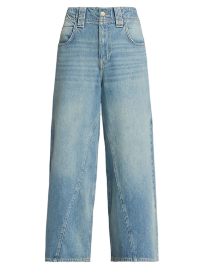 Shop Free People Women's We The Free Good Luck Barrel Jeans In Ultra Light Beam