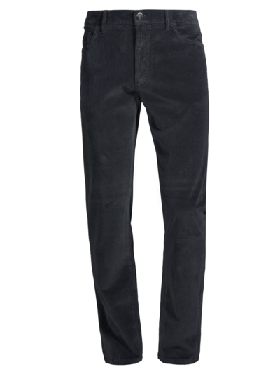 Shop Isaia Men's Corduroy Five-pocket Pants In Charcoal