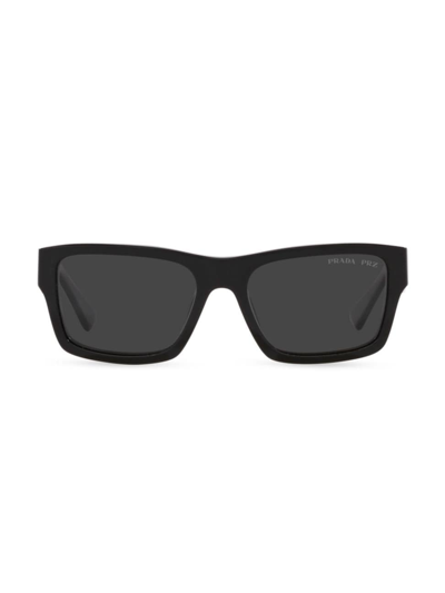 Shop Prada Men's 49mm Square Sunglasses In Matte Black