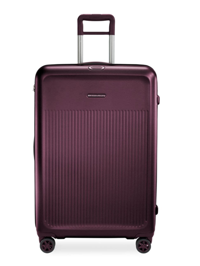 Shop Briggs & Riley Men's Sympatico Large Expandable Spinner Suitcase In Plum
