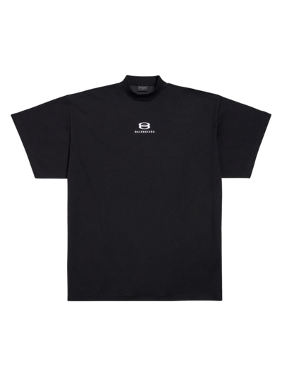 Shop Balenciaga Unity Sports Icon Deconstructed T-shirt Oversized In Black