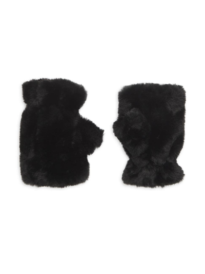 Shop Apparis Women's Ariel Faux Fur Fingerless Gloves In Noir