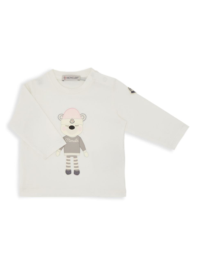 Shop Moncler Baby's & Little Kid's Teddy Bear Long-sleeve T-shirt In White