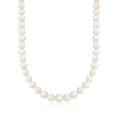 Shop Ross-simons 8.5-9.5mm Cultured Pearl Necklace With Sterling Silver In Multi