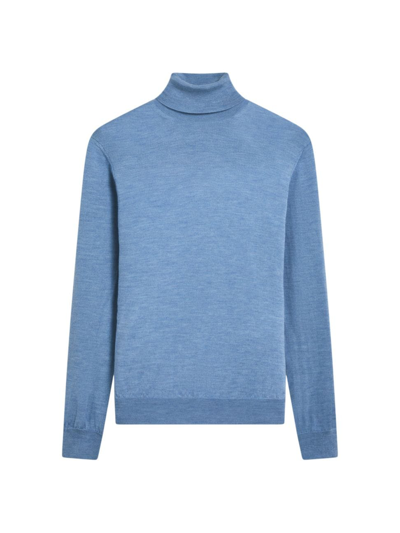 Shop Bugatchi Men's Turtleneck Long-sleeve Sweater In Air Blue