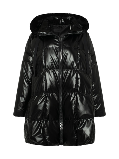 Shop Gorski Women's Quilted Parka With Shearling Lamb Trim In Black