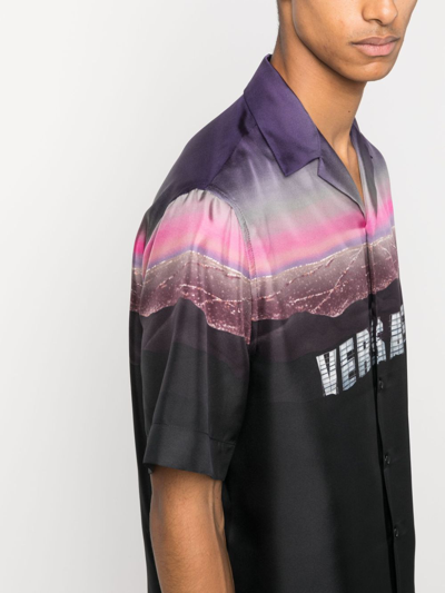 Shop Versace Hills Silk Shirt In Black