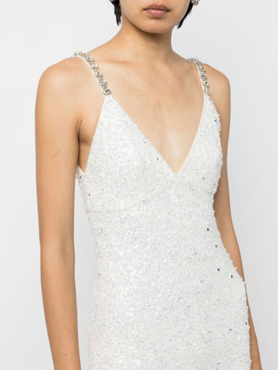 Shop Jenny Packham Leila Sequin-embellished Gown In White