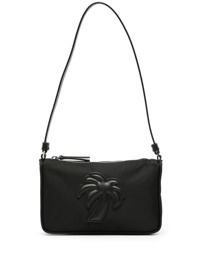 Shop Palm Angels Palm-appliqué Shoulder Bag In Black