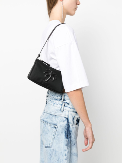 Shop Palm Angels Palm-appliqué Shoulder Bag In Black