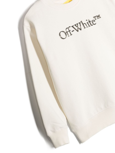 Shop Off-white Logo-print Cotton Sweatshirt In White