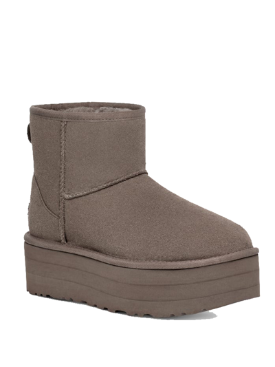 Shop Ugg Classic Mini Platform Woman Gray In Leather