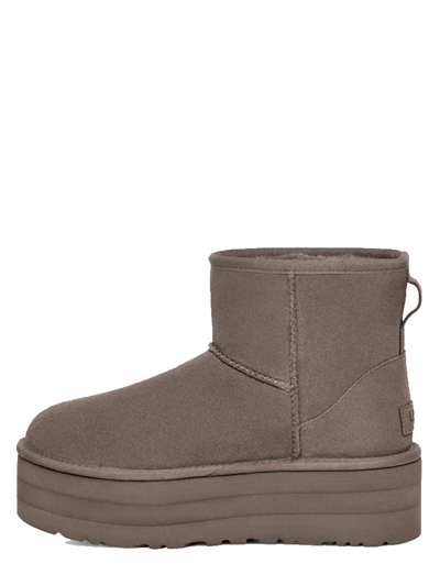 Shop Ugg Classic Mini Platform Woman Gray In Leather