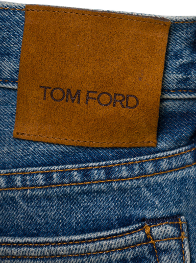 Shop Tom Ford Denim Lavato Vestibilita In Blu
