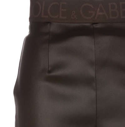 Shop Dolce & Gabbana Band Logo Leggings In Brown