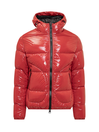 Herno Logo-patch Padded Puffer Jacket In Rosso