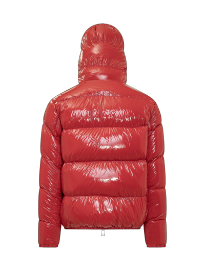 Herno Logo-patch Padded Puffer Jacket In Rosso