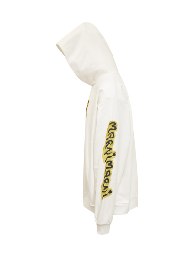 Shop Marni Hoodie With Logo In Natural White
