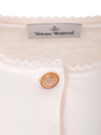 Shop Vivienne Westwood Bea Cropped Cardigan In White