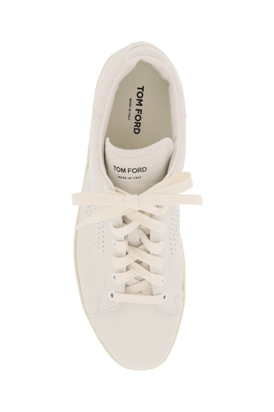 Shop Tom Ford Warwick Sneakers In Butter Cream (white)