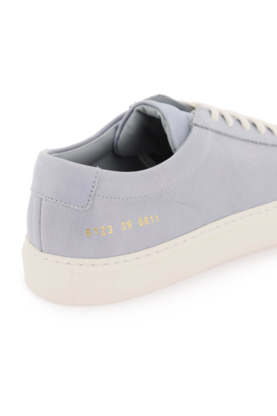 Shop Common Projects Original Achilles Leather Sneakers In Powder Blue (light Blue)